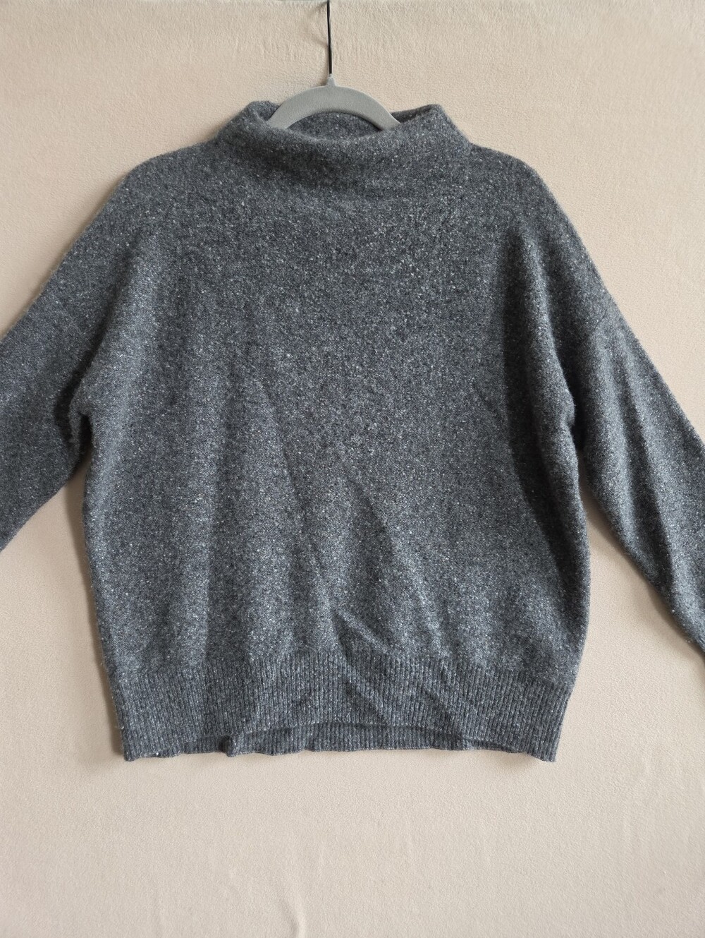 Vince Plush Cashmere Funnel-Neck Sweater Heather Graphite Size XS - Picture 2 of 9